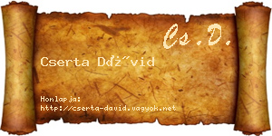Cserta Dávid névjegykártya