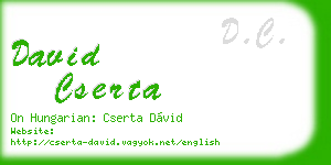 david cserta business card